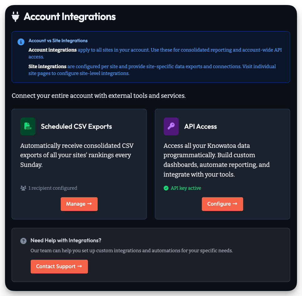 New: Account Scheduled Exports