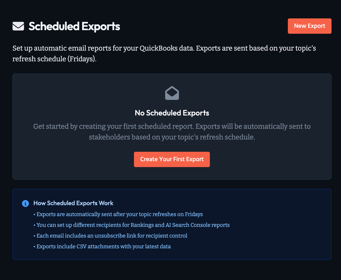New: Scheduled CSV Exports